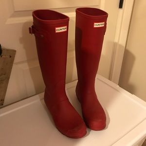 Red Hunter Rain boots Size 10
